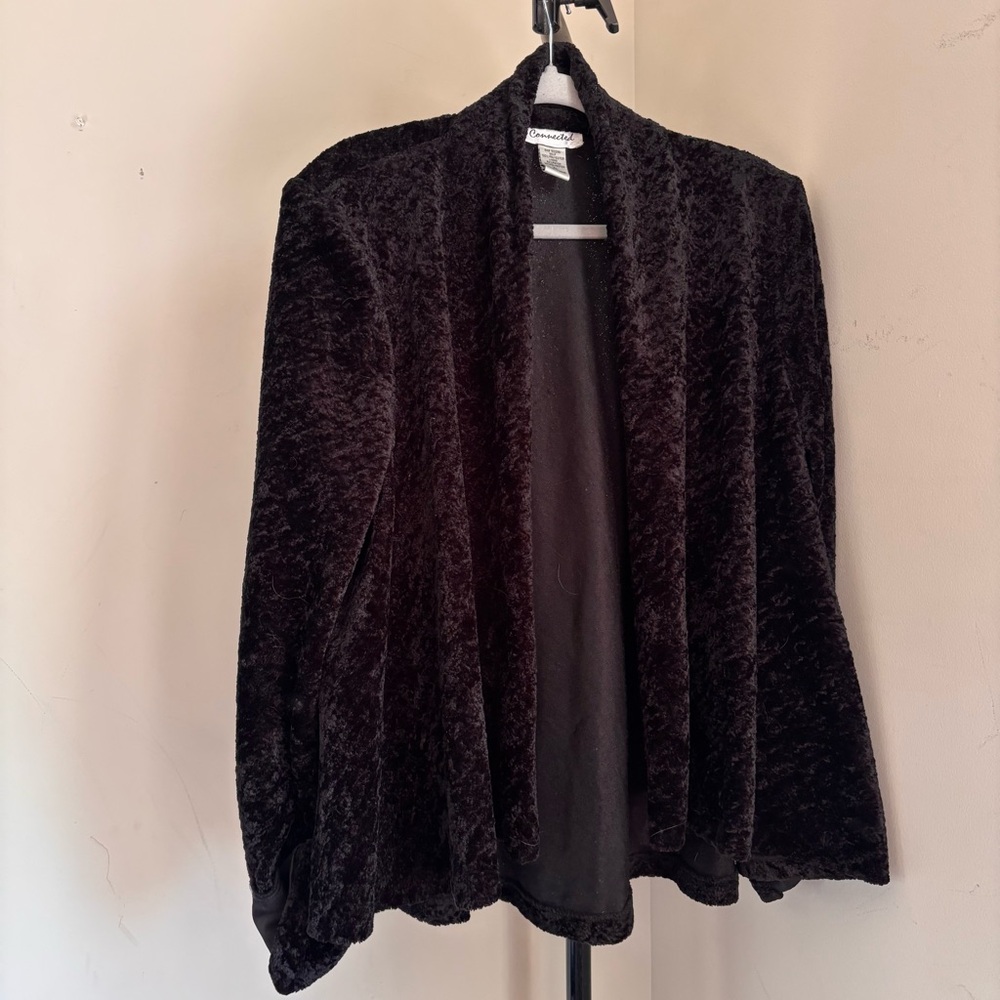 Connected Apparel Black Textured Cardigan